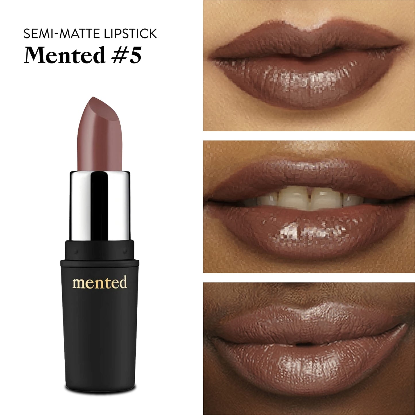 Mented Cosmetics Nude Lipstick for Women, Semi-Matte Long-Lasting Lip Stick, Moisturizing Vegan, Paraben & Cruelty-Free, Enhances All Complexions,