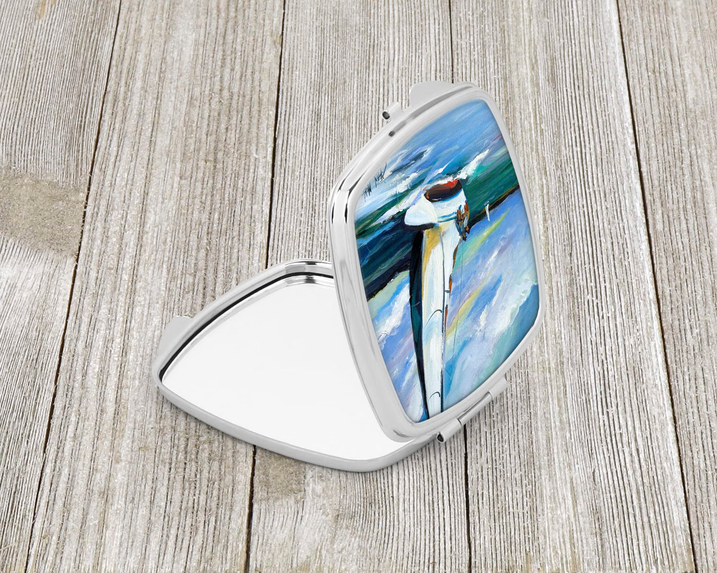 Caroline's Treasures JMK1232SCM Two and a Sailboat Compact Mirror Decorative Travel Makeup Mirror for Women Girls Gifts Pocket Makeup Mirror Folding