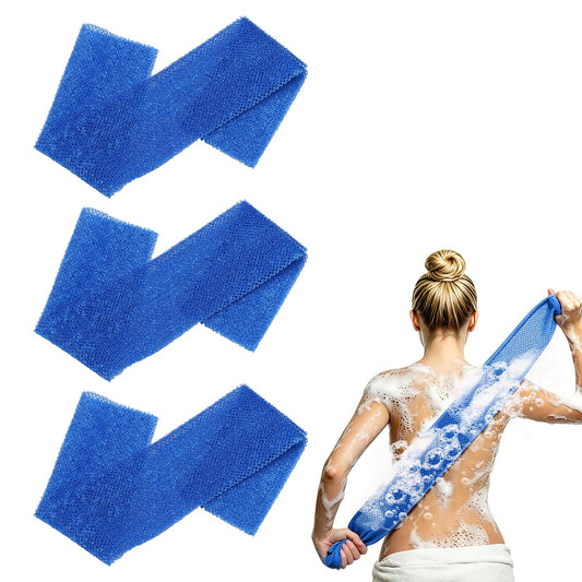 uxcell 3 Pcs Back Scrubber, Nylon Bath Sponge Extended, 25 Inch African Exfoliating Long Net Body Scrubber Shower Loofah for Women Men Use Body Bath Beauty and Personal Care uxcell