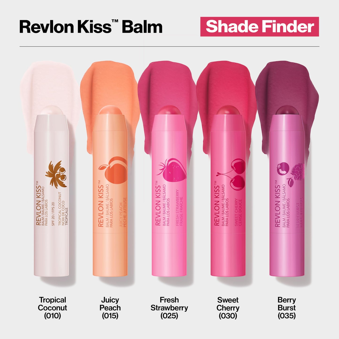 Revlon Kiss Tinted Lip Balm with SPF 20, Hydrating, Flavored, Infused with Natural Fruit Oils, 010 Tropical Coconut, 0.09 oz