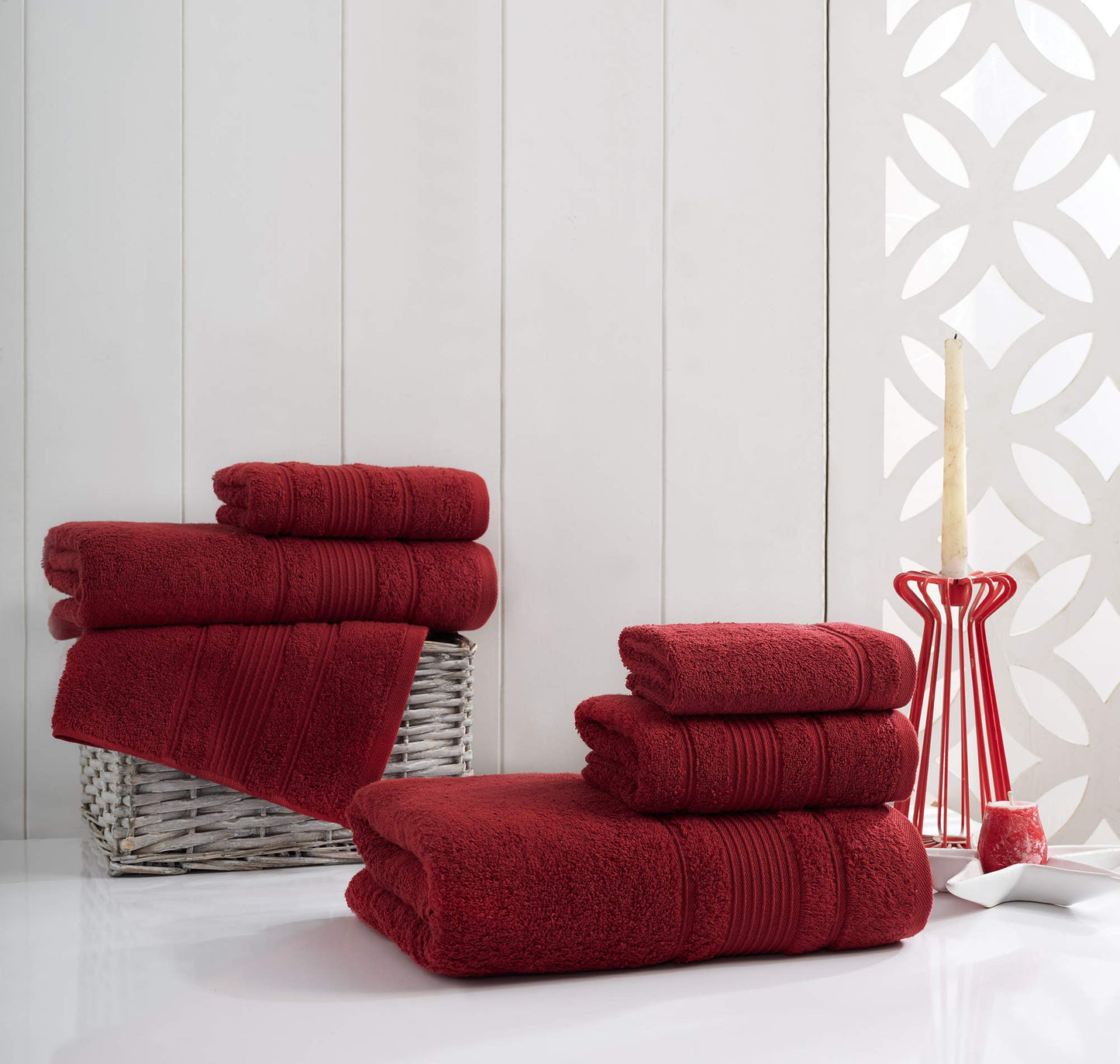 Qute Home 4-Piece Bath Towels Set, 100% Turkish Cotton Premium Quality Towels for Bathroom, Quick Dry Soft and Absorbent Turkish Towel, Set Includes…