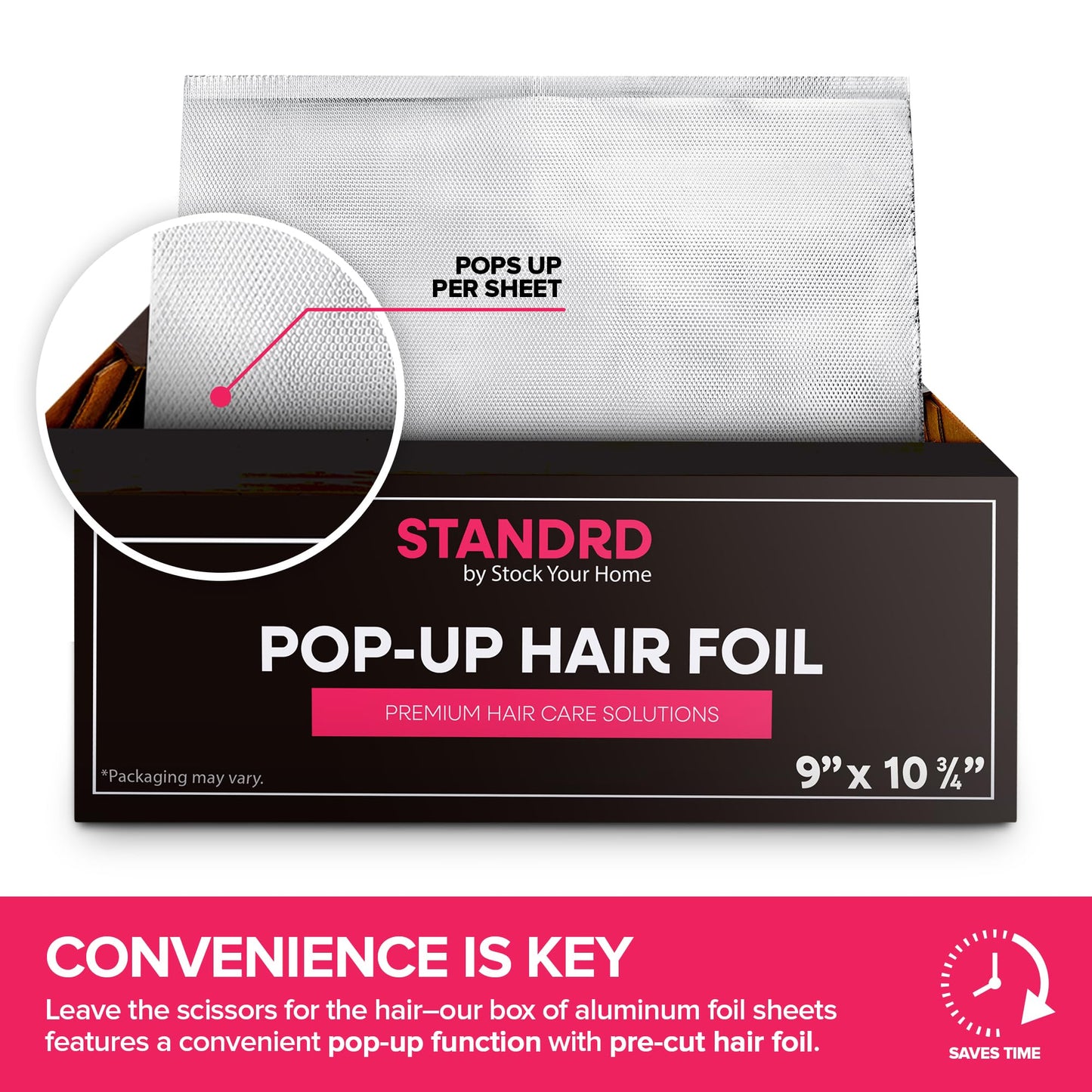Stock Your Home 500 Count Aluminum Foil for Hair Highlighting, 9” Pop Up Foil Sheets for Salon or Home Use, Embossed Disposable Hair Foils