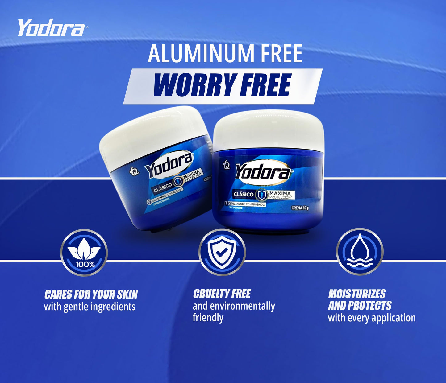 Classic Deodorant Yodoraa PACK of 60gr /2.11oz & 32g /1.12oz - Importado de Colombia - maximum protection Beauty and Personal Care Yahve
