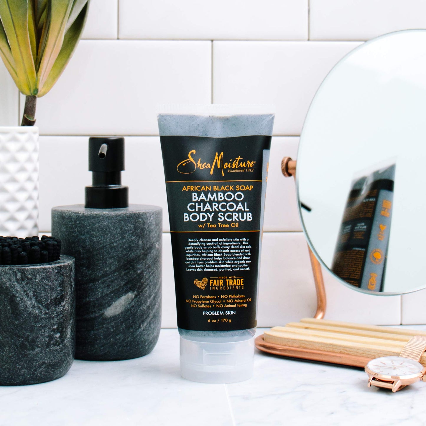 SheaMoisture African black soap bamboo charcoal body scrub exfoliate, 6 Ounce Beauty & Personal Care Shea Moisture