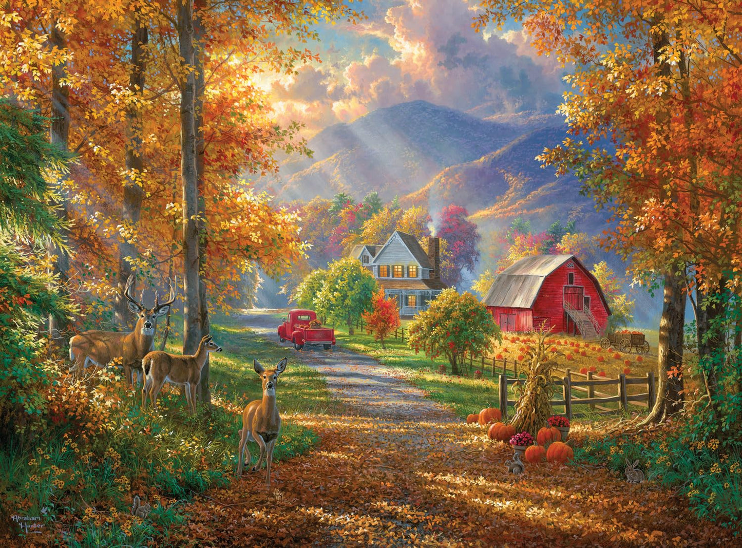 Buffalo Games - Abraham Hunter Fall Memories 1000 Piece Jigsaw Puzzle for Adults, Challenging Puzzle for Game Nights, Finished Size 26.75" x 19.75"