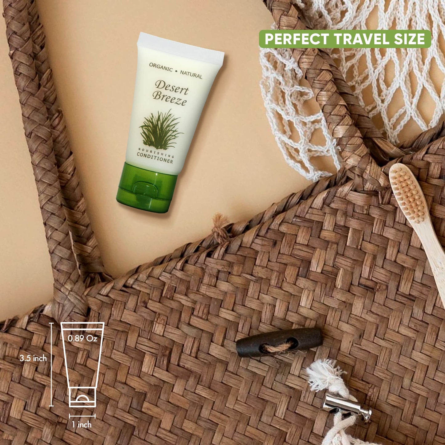 Travel Size Hotel Conditioner 20 Count 1 oz Bottles Guest Amenities for Vacation Rentals and Short Term Rentals Paraben Free Green Tea Lemongrass