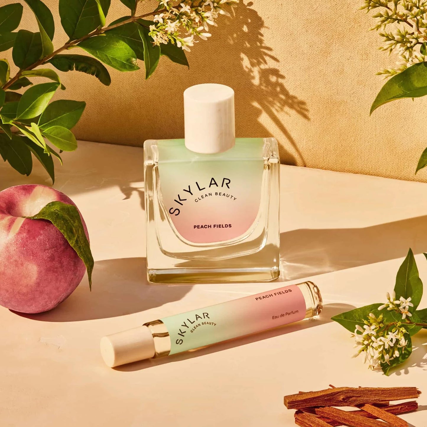 Skylar Peach Fields Eau de Parfum - Hypoallergenic & Clean Perfume for Women & Men, Vegan & Safe for Sensitive Skin - Sweet Perfume with Notes