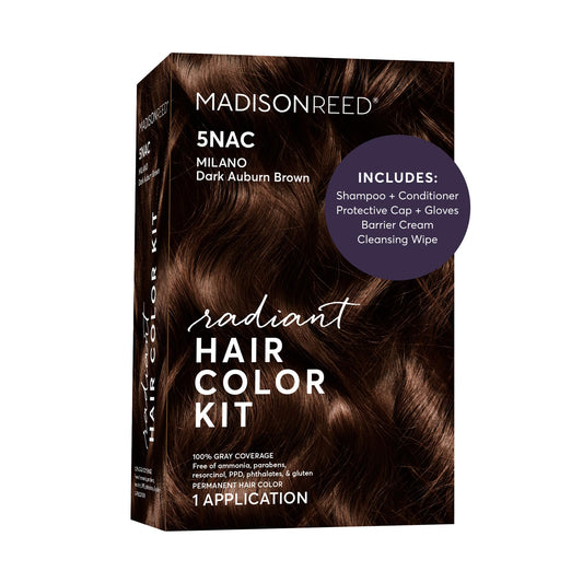 Madison Reed Radiant Hair Color Kit - 5NAC Dark Chocolate Brown with Copper-Auburn Undertones (Milano Brown), Permanent Hair Dye, Dimensional Superior