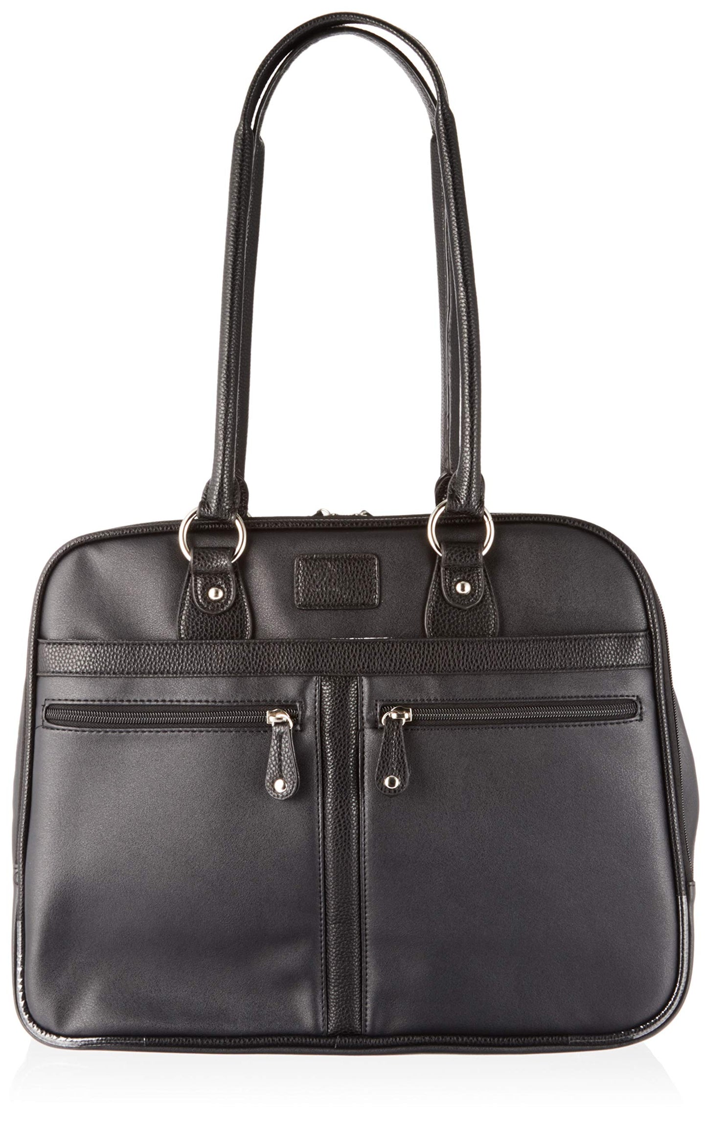 Mobile Edge Verona Women's Laptop Tote Bag for 16" Laptops with Matching Accessory Clutch, Vegan-Leather, Black, MEWVLB