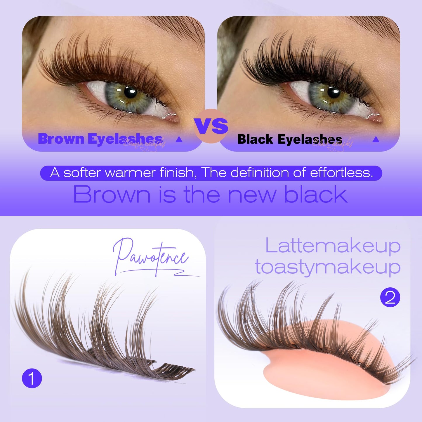Pawotence Brown Lash Clusters Wispy Cluster Eyelash Extensions 10-18mm Individual Lashes DIY Cluster Lashes Extension Soft Brown Eyelash Clusters Beauty and Personal Care Pawotence