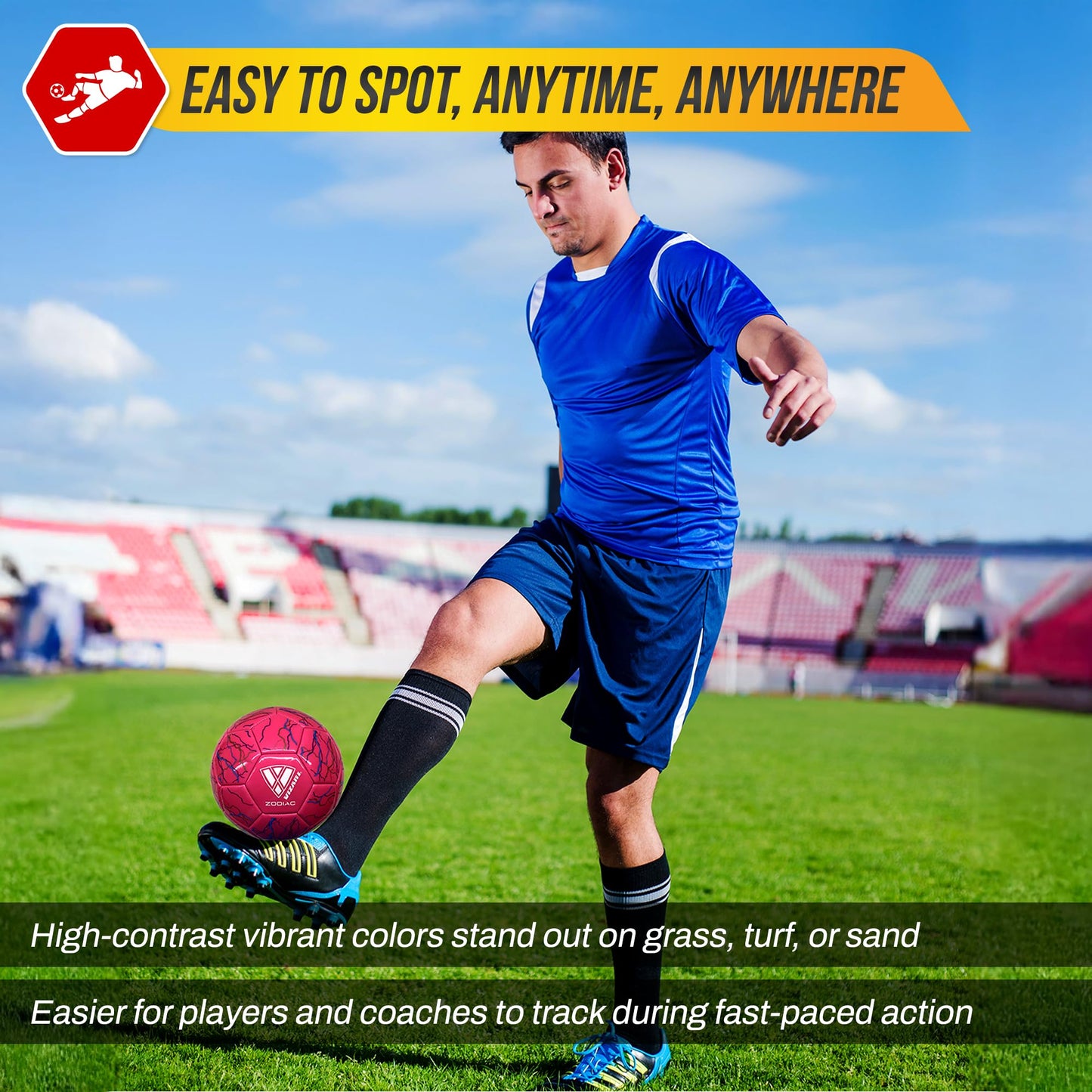 Vizari Zodiac Soccer Ball for Youth, Adults, Boys, Girls, Kids | Size 3,4,5 | Durable & Waterproof Synthetic Leather Soccer Ball (Bundle of 1, 6…