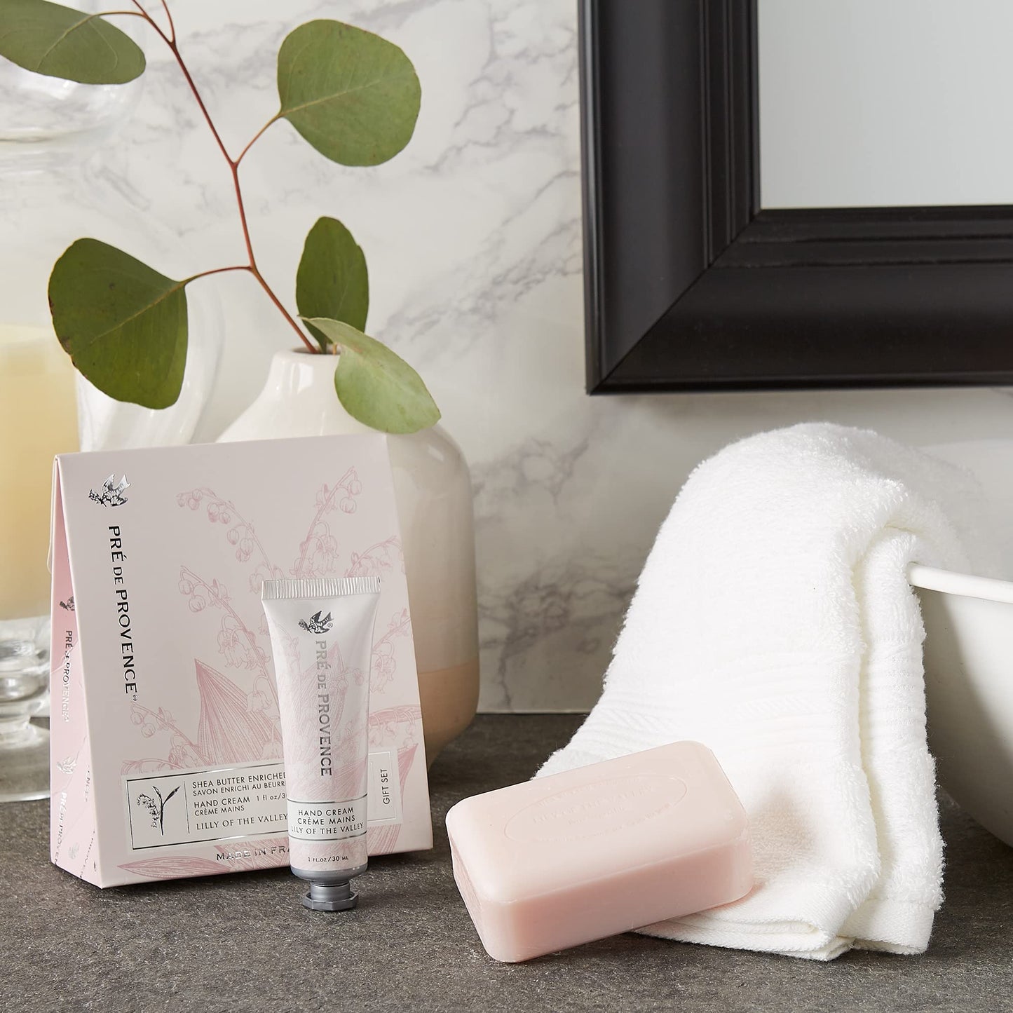 Pre de Provence Gift Set Collection 150 Gram Soap Bar & 1 fl oz Hand Cream, Lily of the Valley,5319