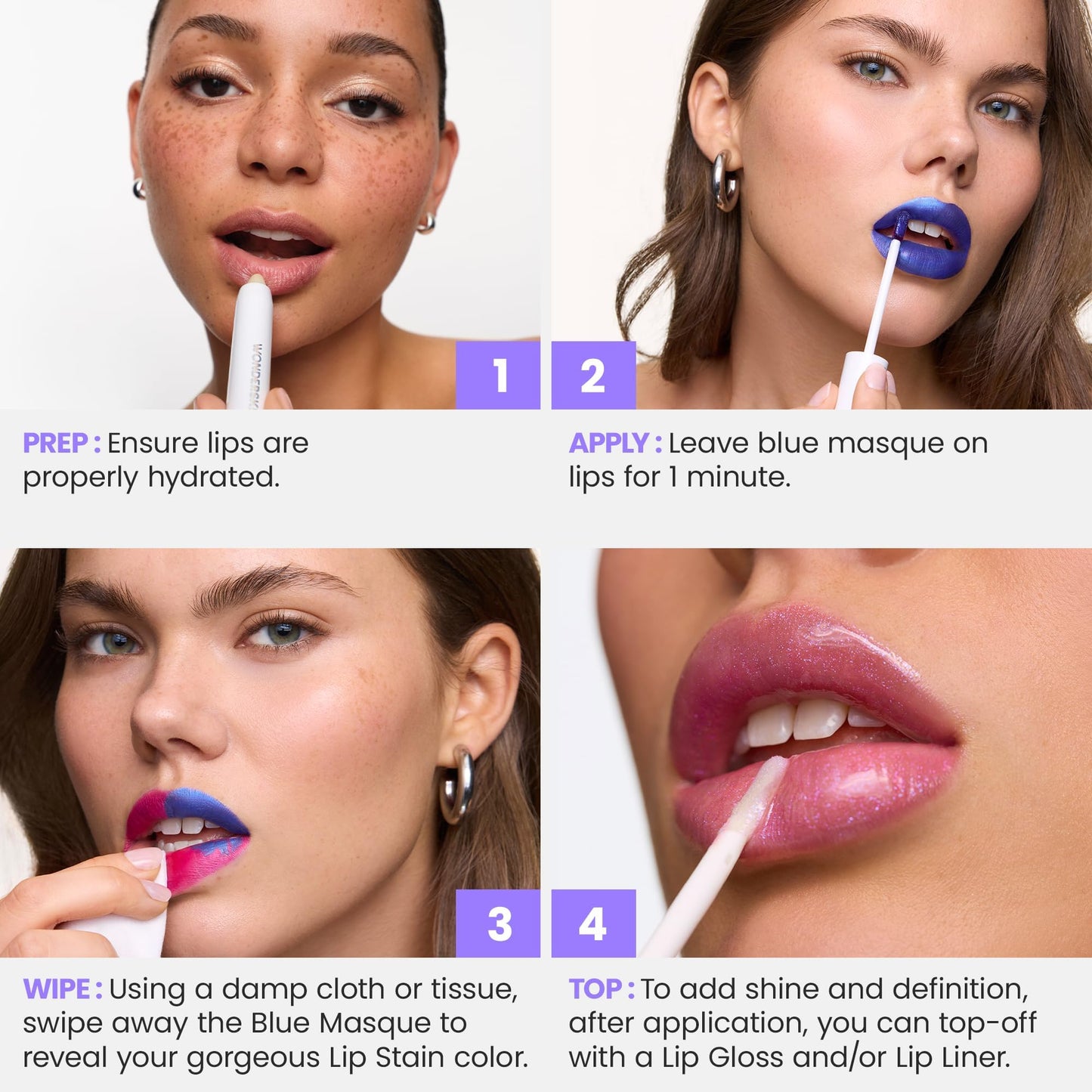 Wonderskin Wonder Blading All Day Lip Stain Peel Off Masque - Long Lasting, Waterproof & Transfer Proof Brown Lip Tint, Matte Finish Peel Off Makeup Beauty and Personal Care Wonderskin