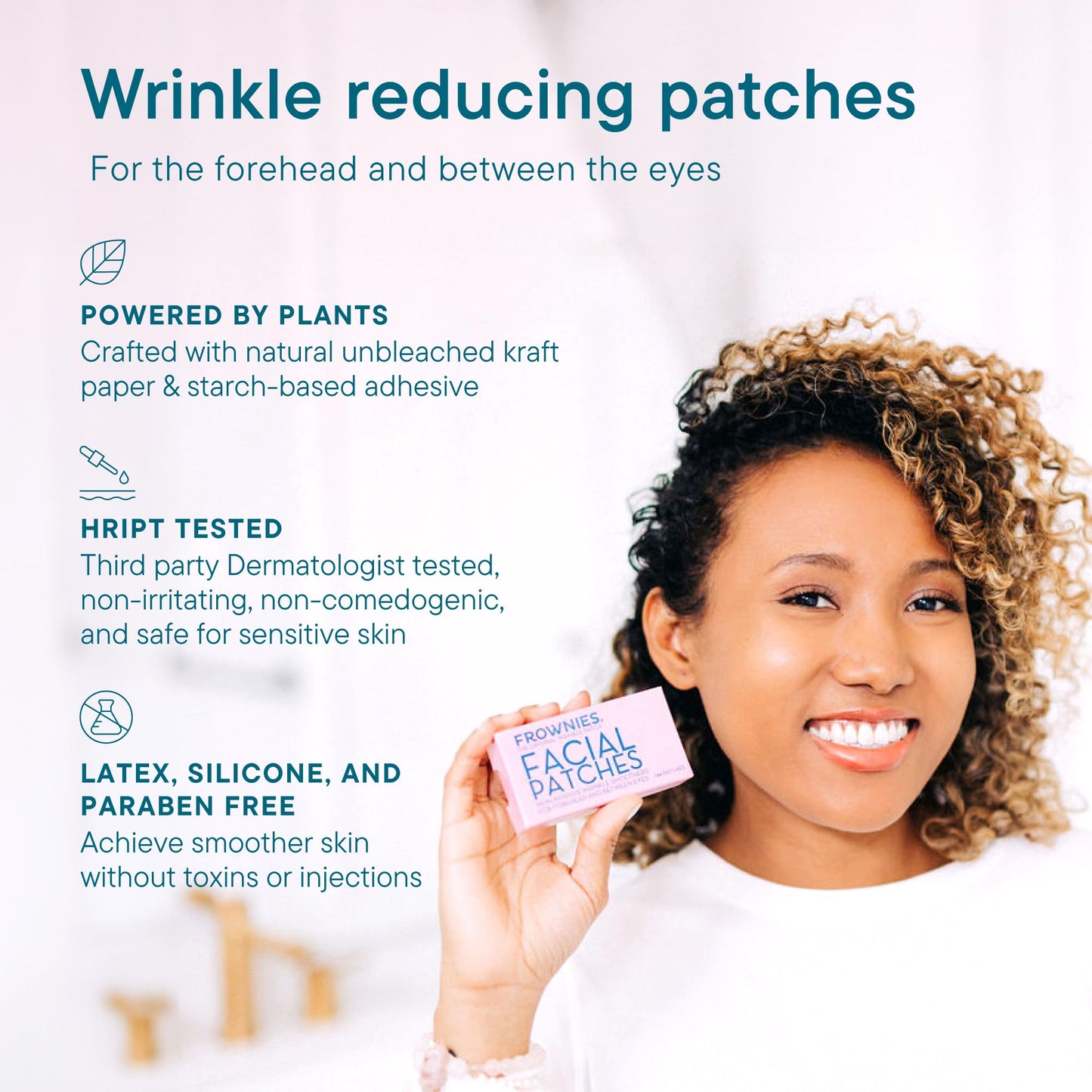 Frownies Forehead and Between the Eyes Wrinkle Patches - Hypoallergenic Facial Patches to Smooth & Soften Forehead Wrinkles & Eleven Lines - Beauty and Personal Care Frownies