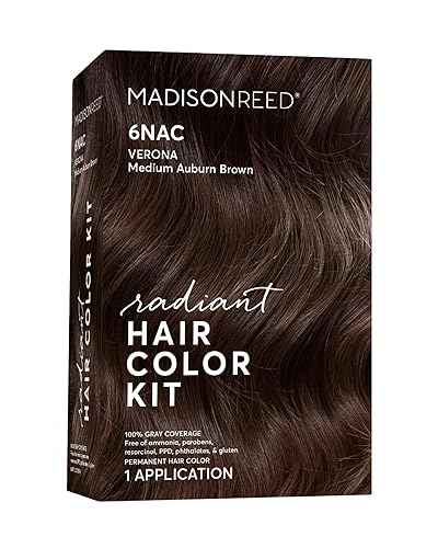 Madison Reed Radiant Hair Color Kit - 6NAC Medium Chocolate Brown with Copper-Auburn Undertones (Verona), Dimensional Gray Hair Blending Permanent