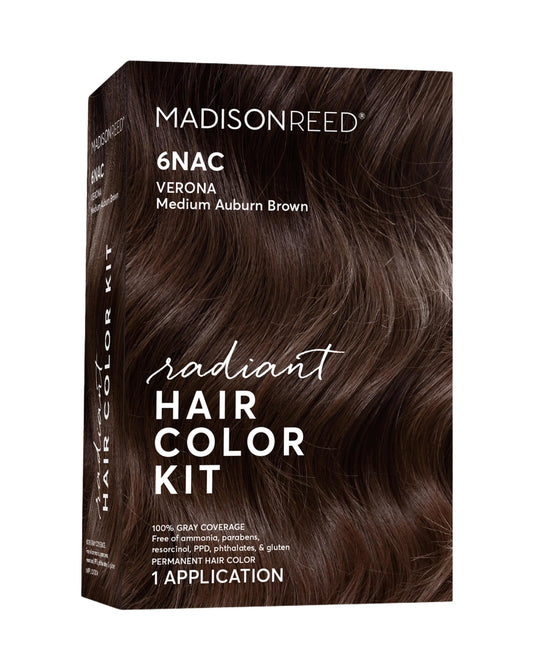 Madison Reed Radiant Hair Color Kit - 6NAC Medium Chocolate Brown with Copper-Auburn Undertones (Verona), Dimensional Gray Hair Blending Permanent
