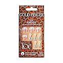 GoldFinger Press On Toenails Regular Fit White Glitter French Design, Squoval Shape, Long Lasting Nail Glue Included, Glue On Toe Nails (Perfect