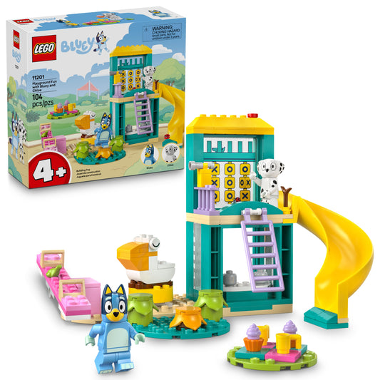 LEGO Bluey Playground Fun 11201, Sensory Building Blocks with Bluey & Chloe, Preschool Pretend Play & Learning Toy, Gift for Kids Ages 4+