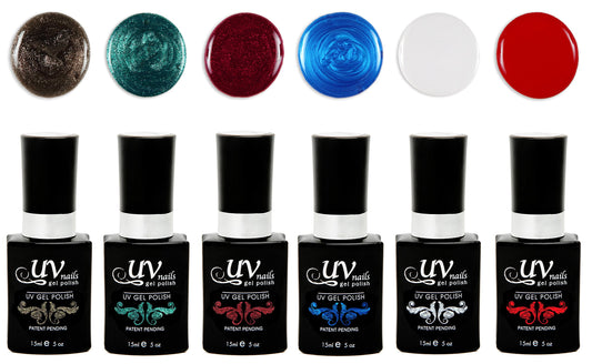 UV-NAILS Gel nail polish cure with UV or LED nail lamp gel polish for nails Set of 6 (NEW YORK) Beauty & Personal Care UV-NAILS