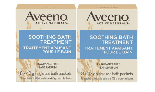 Aveeno Fragrance Free Soothing Bath Treatment, 100% Natural Colloidal Oatmeal, Sensitive Skin Bath Soak for Relief of Dry, Itchy, Irritated Skin Due Beauty and Personal Care Aveeno