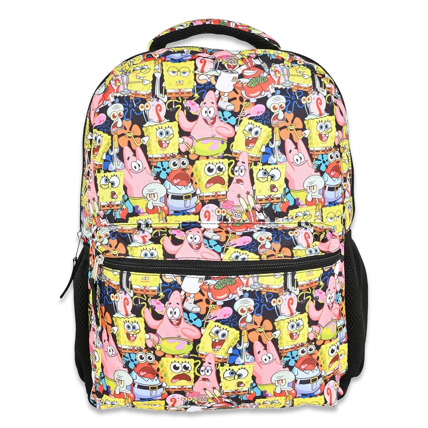 Nickelodeon SpongeBob Backpack for Kids - Officially Licensed SpongeBob SquarePants, Mr. Krabs, Squidward, Plankton Bookbag for Boys and Girls Kids and Adults - Laptop and Lunchbox Compartment