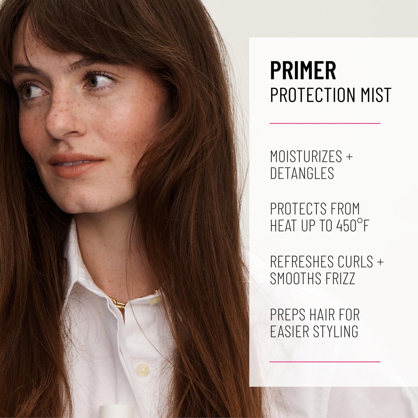 Hairstory Primer - Leave In Heat Protectant Spray for All Hair Types, UV Protection, Smoothing Detangler, Humidity Shield, Moisturizing Hair Mist, 8