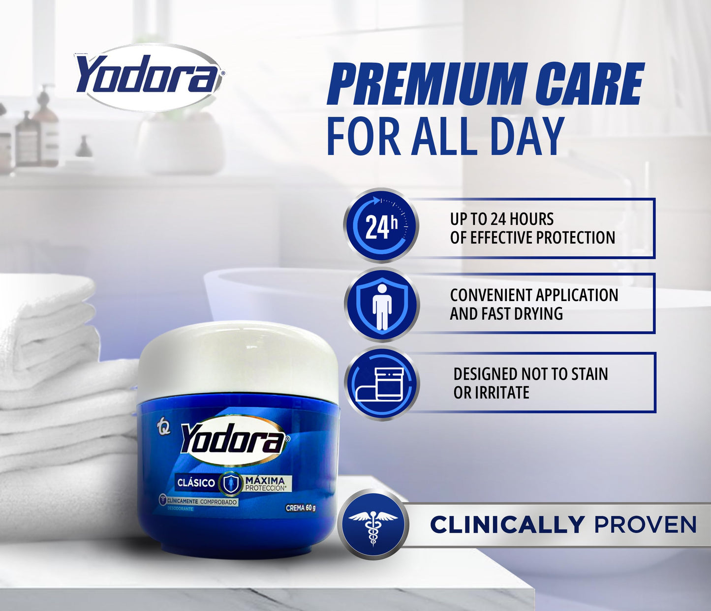 Classic Deodorant Yodoraa PACK of 60gr /2.11oz & 32g /1.12oz - Importado de Colombia - maximum protection Beauty and Personal Care Yahve