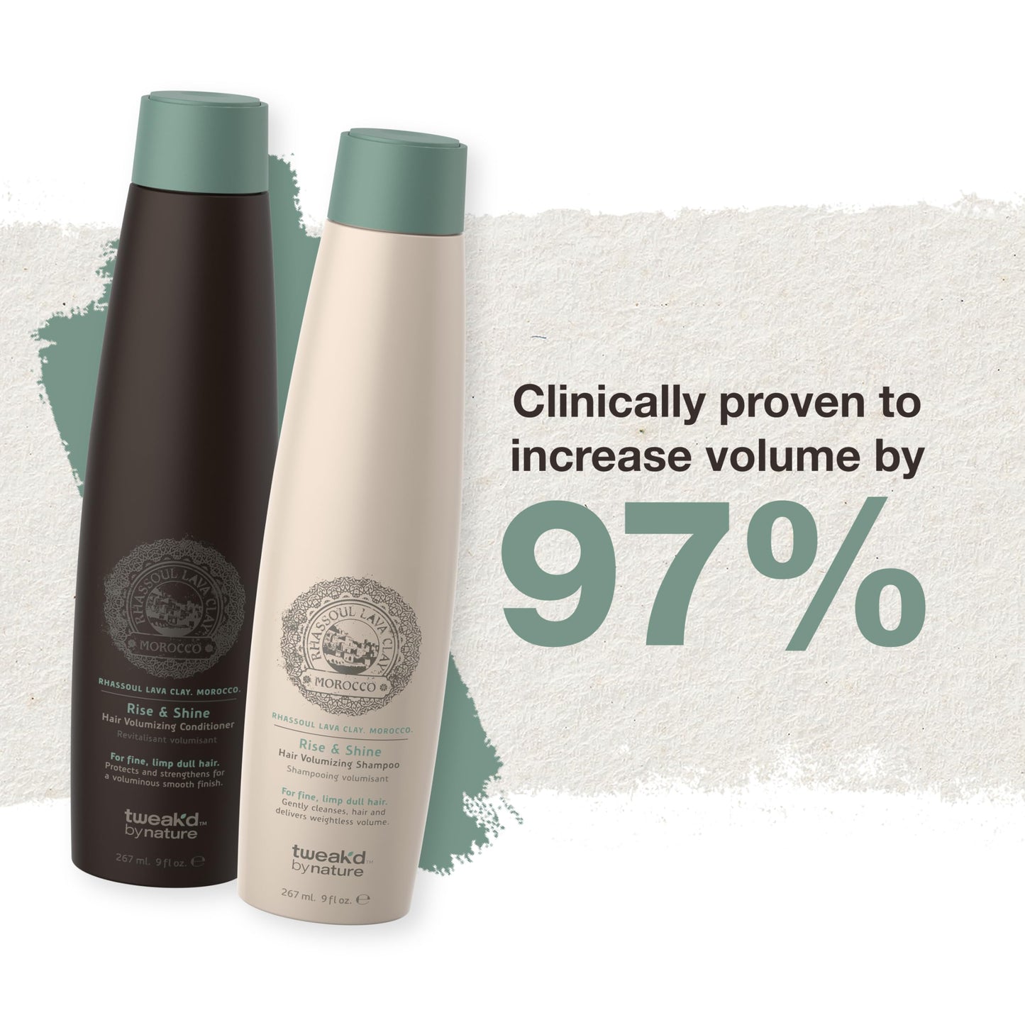 Tweak’d by Nature - Rise & Shine Volumizing Shampoo and Conditioner for Fine Hair, Volume Shampoo and Conditioner Set, Hydrating and Thickening