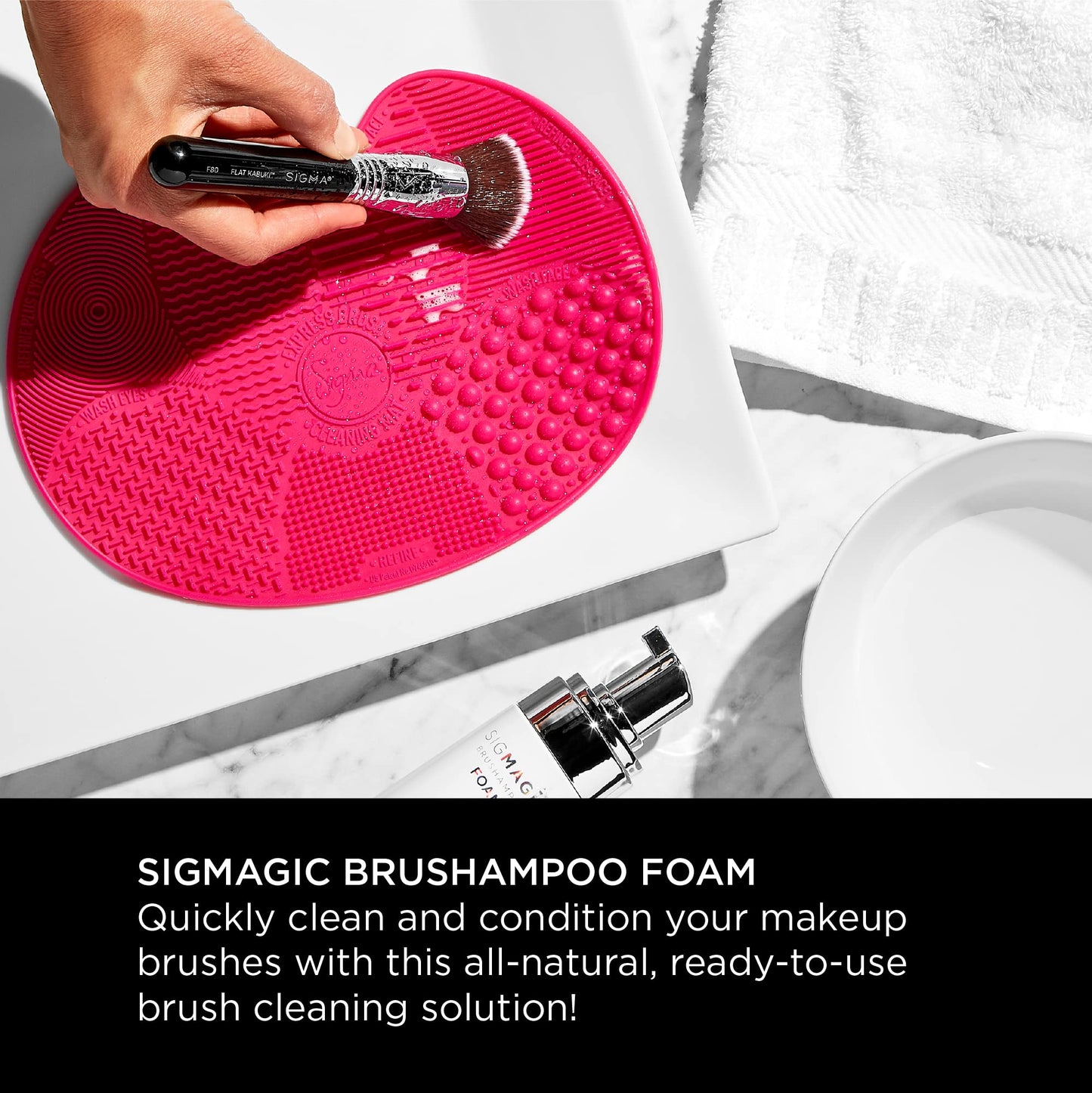 Sigma Beauty Sigmagic Foam Makeup Brush Shampoo - Makeup Brush Cleaner Solution with Professional Grade Formula to Remove Makeup Residue and Build Up