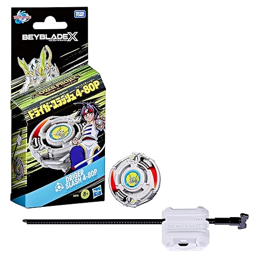 Beyblade X X-Over Project Driger Slash 4-80P Starter Pack Set with Takara Tomy Balance Type Top and Launcher, Battling Tops Game Toys, Ages 8+