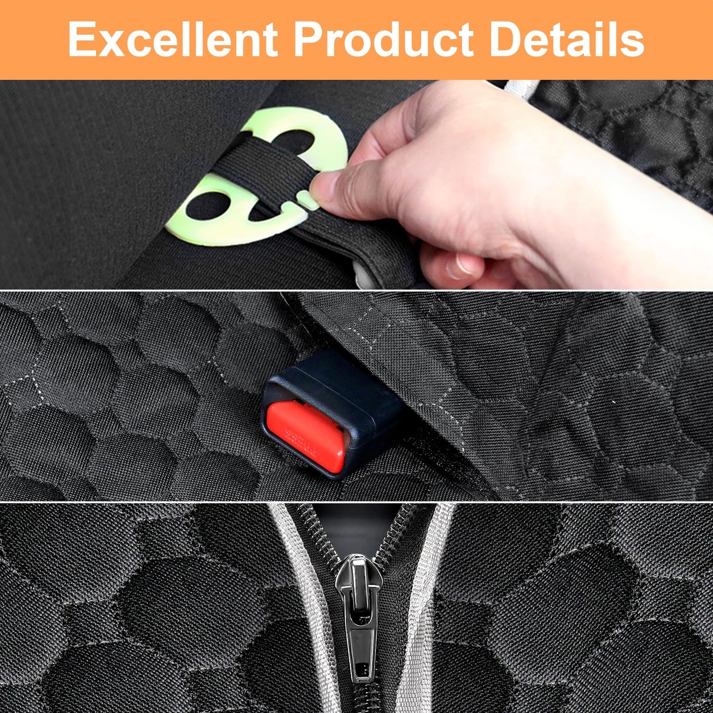 Mancro Dog Car Seat Cover – 2025 Upgraded 600D Waterproof & Scratch-Resistant Back Seat Hammock for Dogs, Fits Cars, Trucks & SUVs, Black