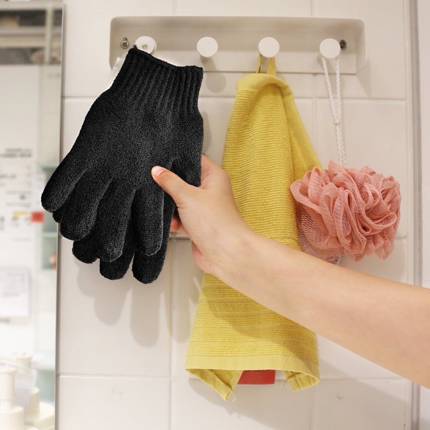 MIG4U Exfoliating Shower Gloves for Bath, Premium Nylon Body Wash Bathing Gloves for Men Women Spa, Massage and Skin Scrub, Dead Skin Remover