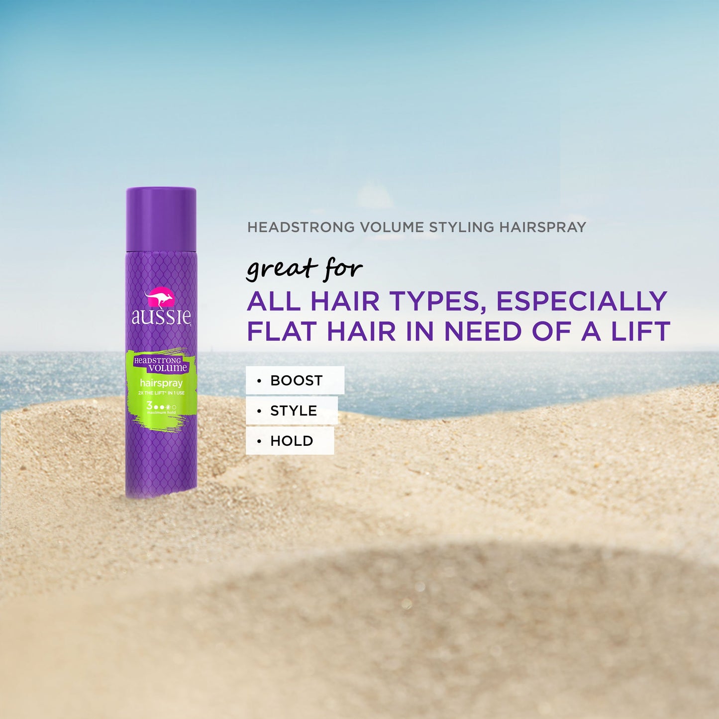 Aussie, Headstrong Volume Aerosol Hair Spray, 10 Ounce