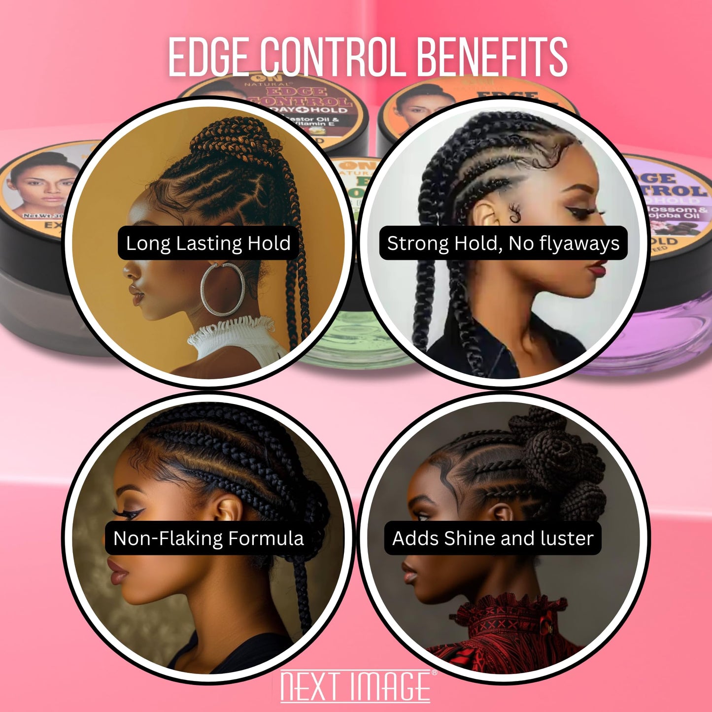 On Natural Edge Control Extreme Hold-Cherry Blossom and Jojoba Oil 3.4oz