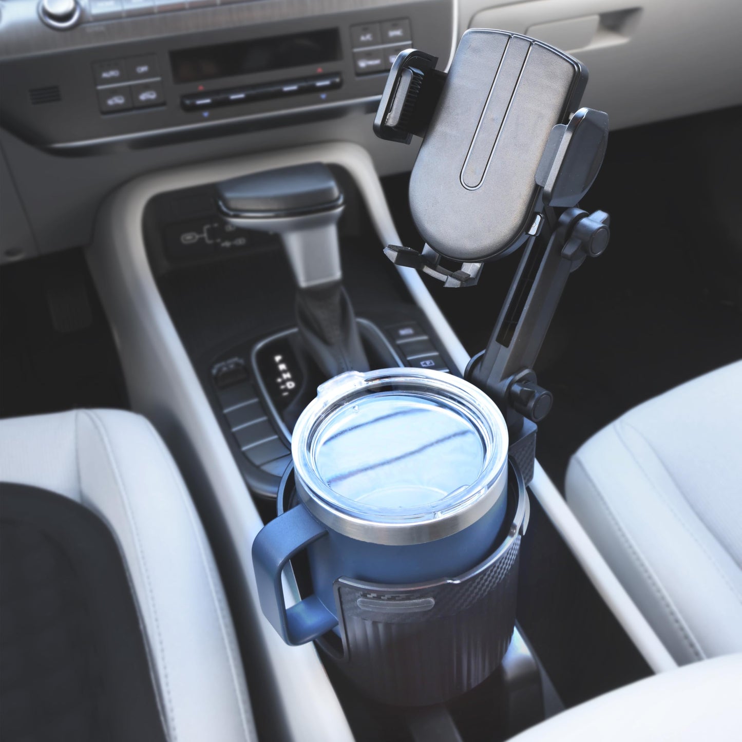 Armor All 2-in-1 Cup Holder Cell Phone Holder, Dual Cellphone Car Mount and Cupholder, XL Cupholder Holds Bottles, 6” in Arm 360° Degree Rotatable…