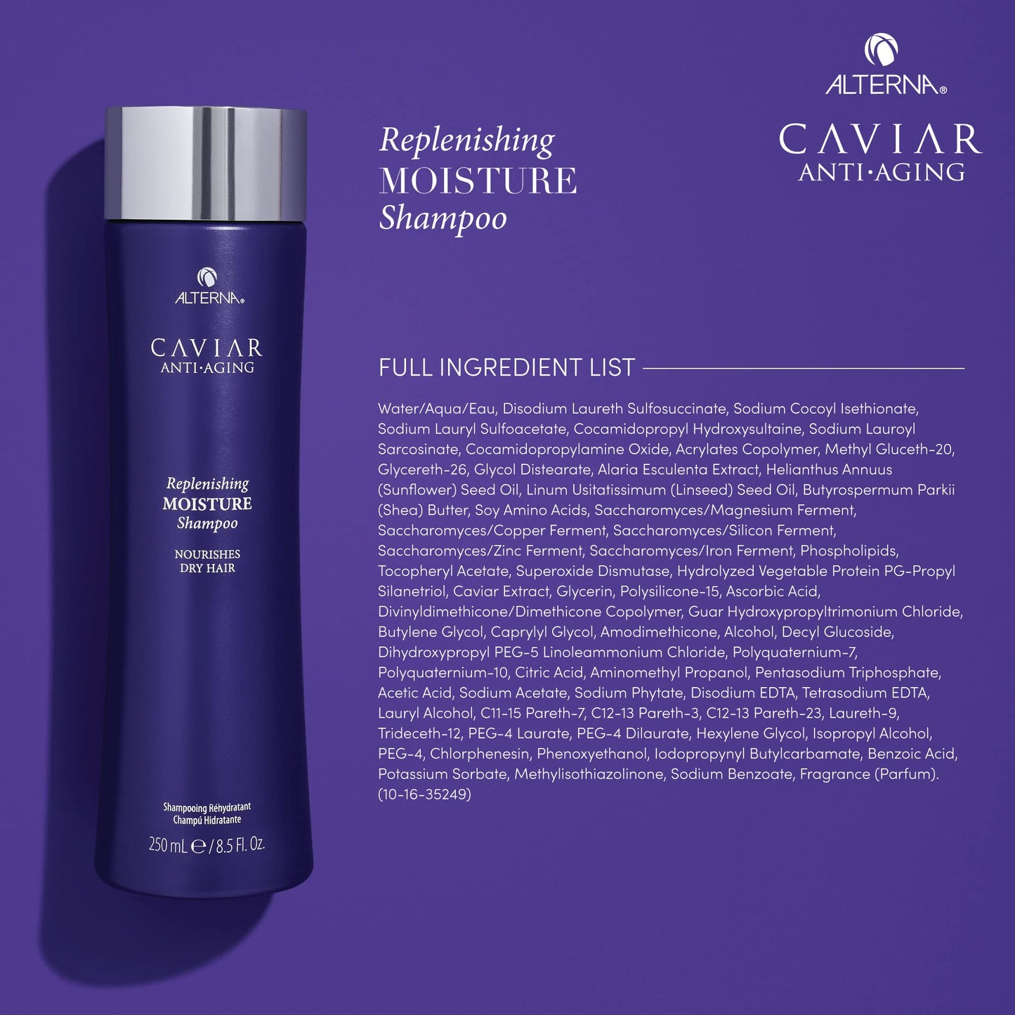 ALTERNA CAVIAR Anti Aging Replenishing Moisture Shampoo, 33.8 Ounce (Packaging May Vary)