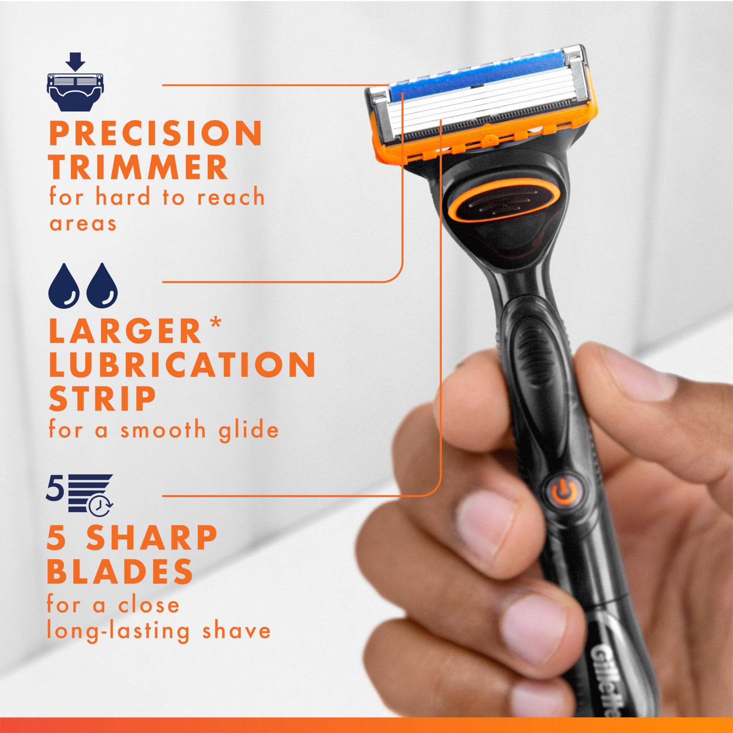 Gillette Fusion5 Power 5-Blade Razor Blade Refills for Men with Precision Trimmer, 10 Count Beauty and Personal Care Gillette
