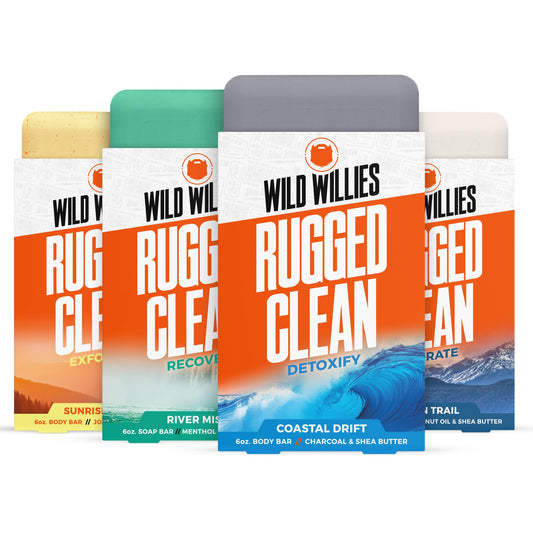Wild Willies Moisturizing Mens Bar Soap - Bath Soaps with Shea Butter for Odor Protection - Natural Body Bar for Men - Variety Pack, 4 Pack Beauty & Personal Care Wild Willies