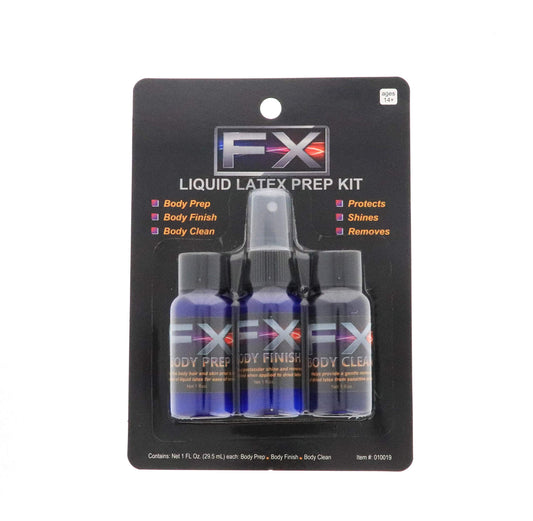 3 Bottle Latex Body Spray - for PREP, CLEAN, AND FINISH - Adults and Kids, Perfect Finish Coat Spray, Ideal for Theater, Halloween, Parties, Cosplays