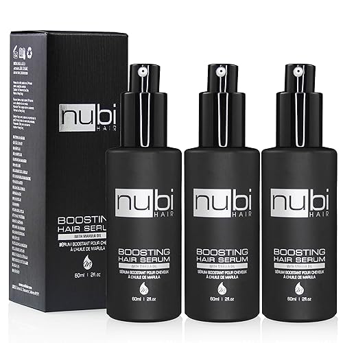 Nubi Hair Silky Smooth Hair Serum for All Hair Types, Contains Marula Oil, Aloe Vera and Vitamin E, Non-Greasy Formula, Boosts Shine and Promotes Hair