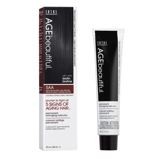AGE beautiful Permanent Hair Color Dye Liqui Creme | 100% Gray Coverage | Anti-Aging Haircolor | Biotin for Thicker, Fuller Hair | Professional Salon