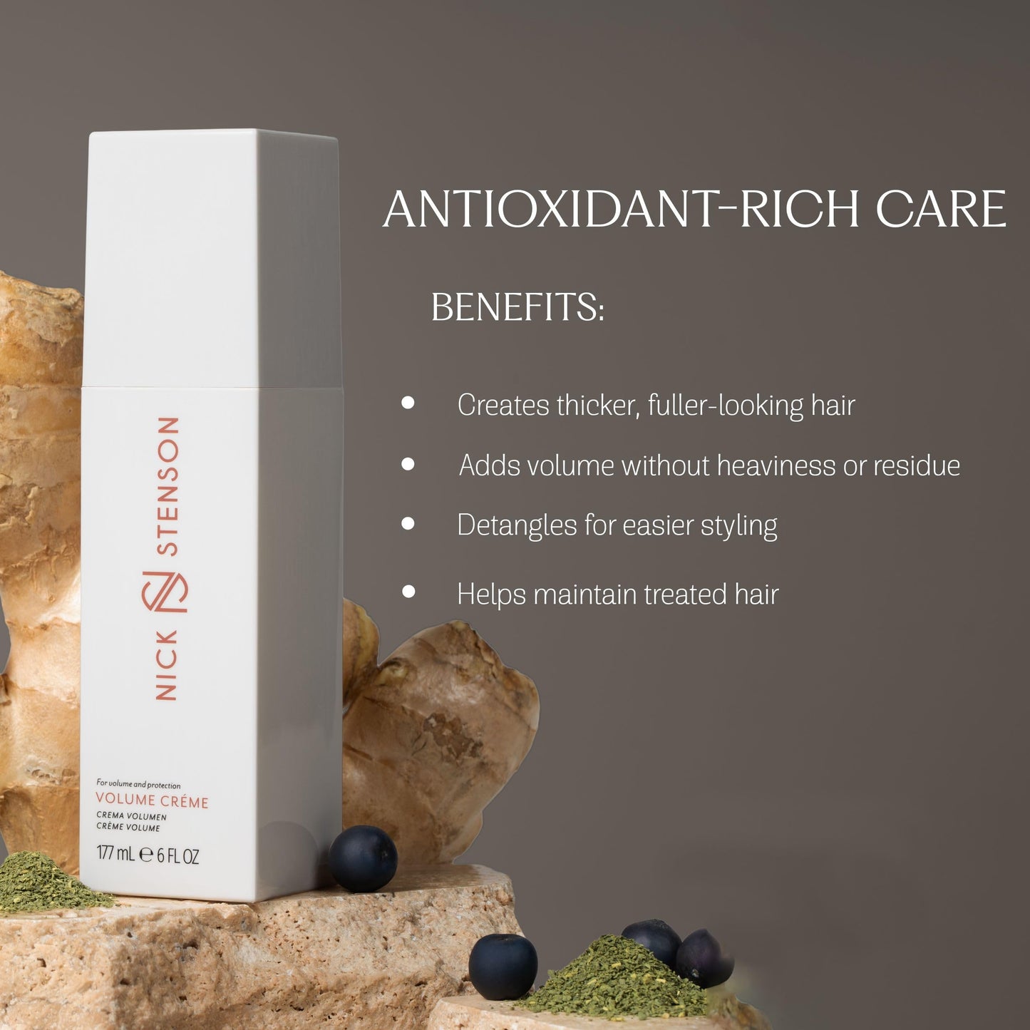 Nick Stenson Volume Créme - Boosts Volume and Maintains Treated Hair by Eliminating Excess Peroxide and Ammonia - Vegan and Colorsafe - 6 oz.