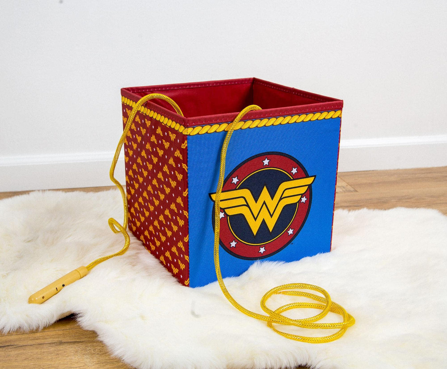 DC Comics Wonder Woman Logo 11-Inch Storage Bin Cube Organizers| Fabric Basket Container, Cubby Cube Closet Organizer | Comic Book Superhero Toys…