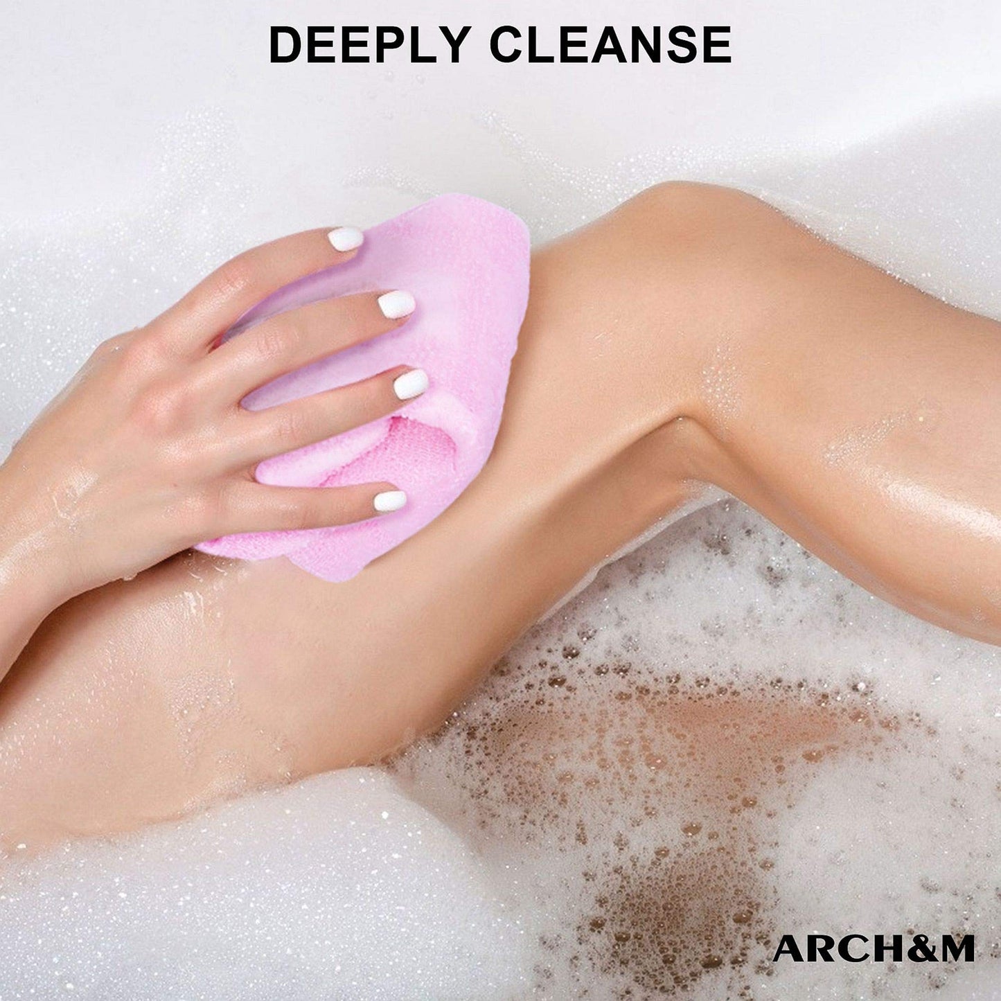 ARCH&M Exfoliating Washcloth Body Scrubber Back Scrubber for Shower Japanese Beauty Washcloth Bath Wash Cloth Korean Exfoliation Luffah Towel Net