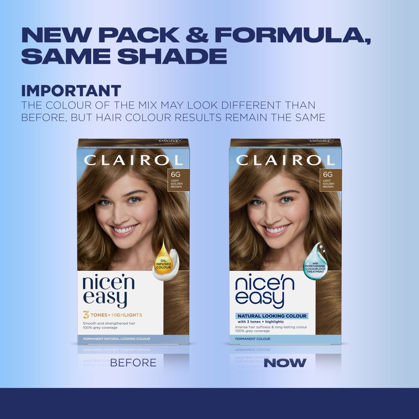 Clairol Nice'n Easy Permanent Hair Dye, 6G Light Golden Brown | 100% Gray Coverage | Long?Lasting, Natural?Looking Color & Shine | Pack of 1