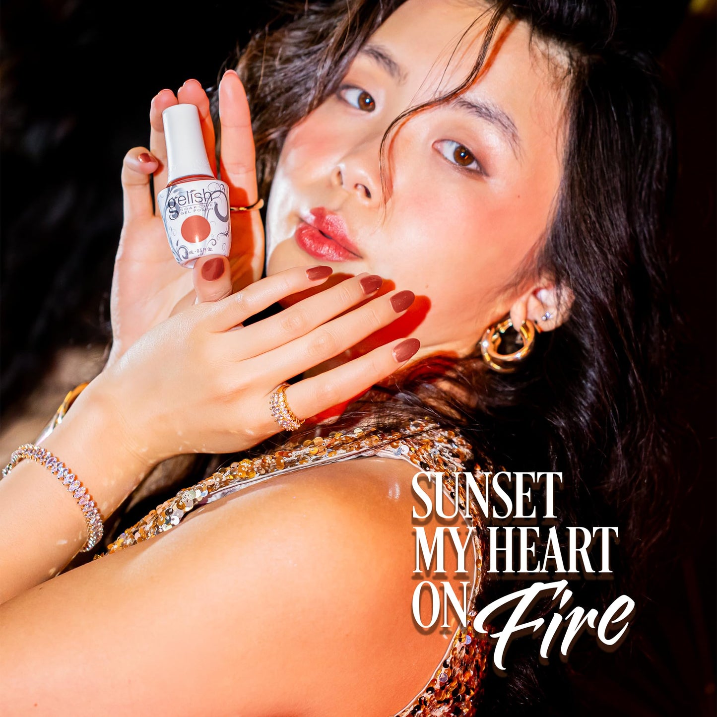 Gelish Living Our Life Collection TPO-Free Gel Nail Polish - Sunset My Heart on Fire, 15mL Beauty & Personal Care Gelish