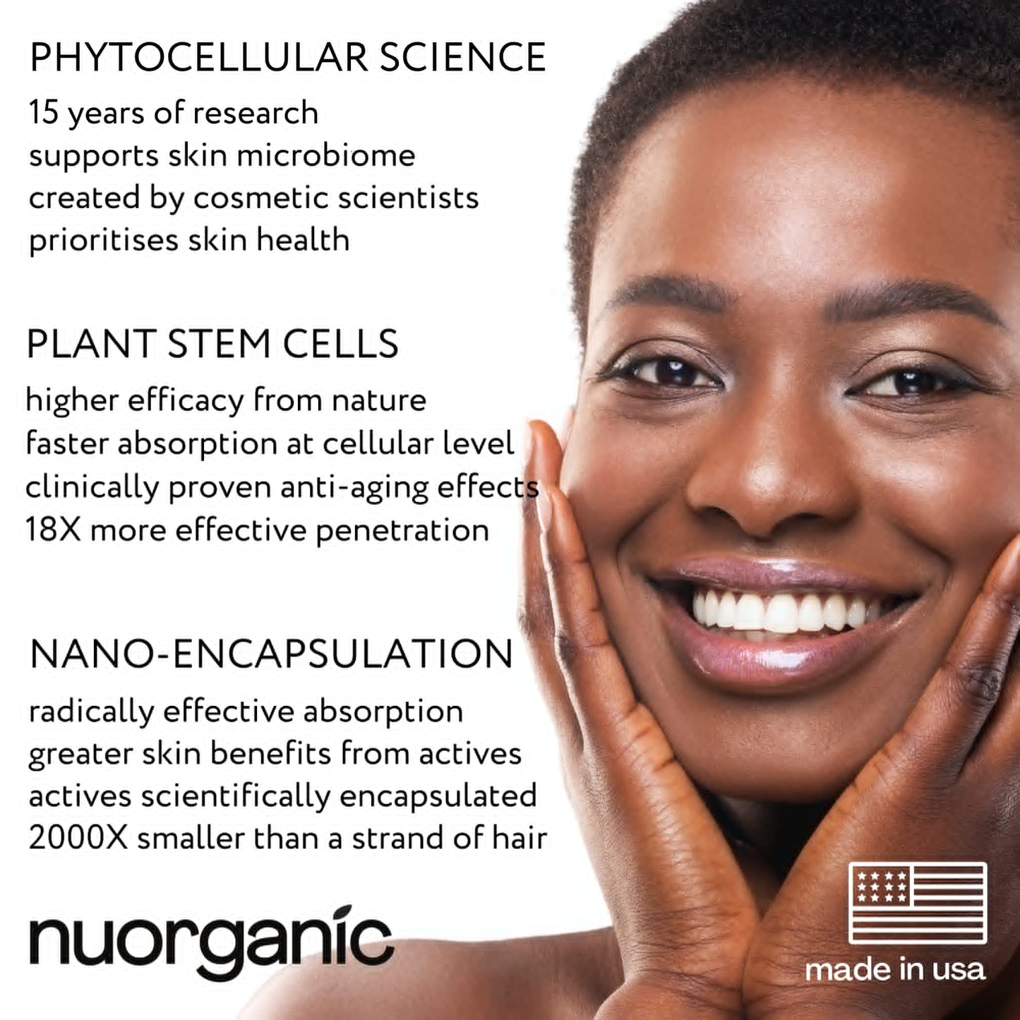 nuorganic Hyaluronic Acid + B5 + Plant Stem Cells: Skin Feels Hydrated, Plumper, Dewy and Rejuvenated - PhytoCellular Science + Multi Molecular + 100