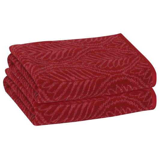 PREMIUS 2 Pack Leaf Hand Towel, Bath Towel, and Bath Sheet, 100% Cotton Yarn Dyed, Lux Drying Experience, Great for Hands and Body, Perfect for Spa…