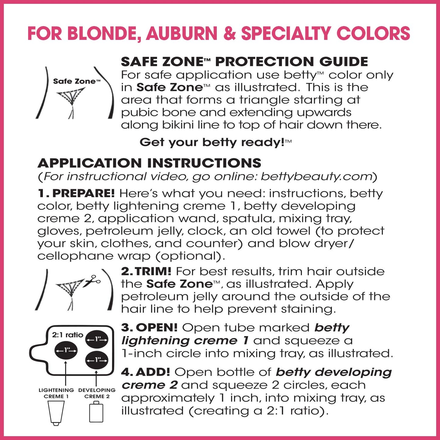 Betty Beauty Love (Red) Betty - Color for the Hair Down There Hair Coloring Kit