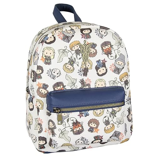 Bioworld The Lord Of The Rings Allover Chibi Character Pattern Faux Leather Tote Bag Mini Backpack